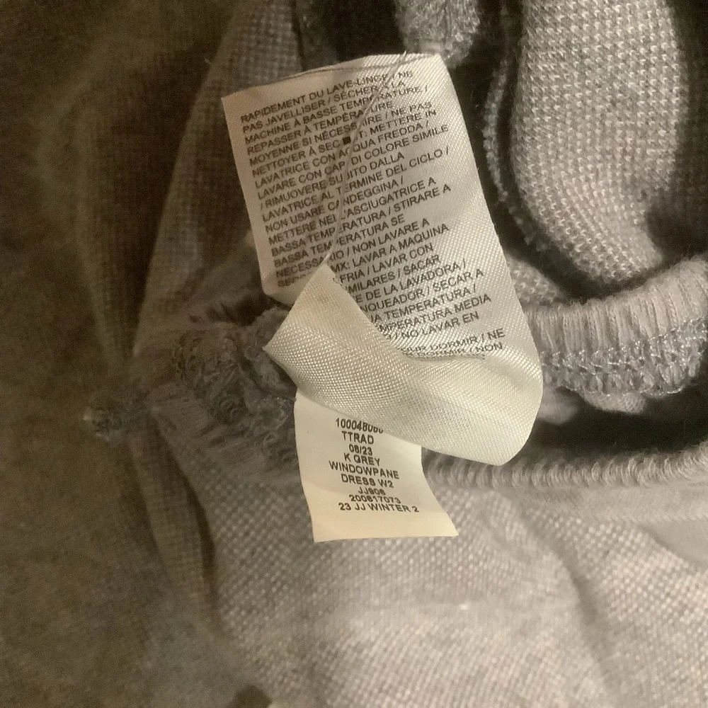 Janie & Jack Grey Windowpane Knit Dress – 6–12 Months